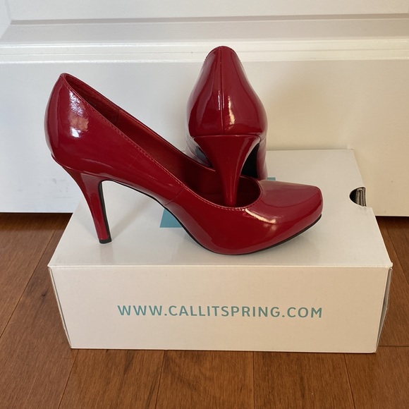 Call It Spring. Size 7.5 heels. Red - Picture 3 of 6